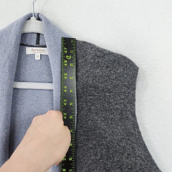 Bartolini Sweater Womens Medium Gray Blue Wool Cashmere Sleeveless Cardigan - Picture 5 of 11